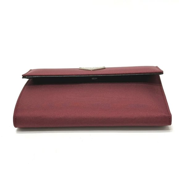 PRADA Triangle logo Compact wallet Trifold wallet wine-red - Picture 3 of 10